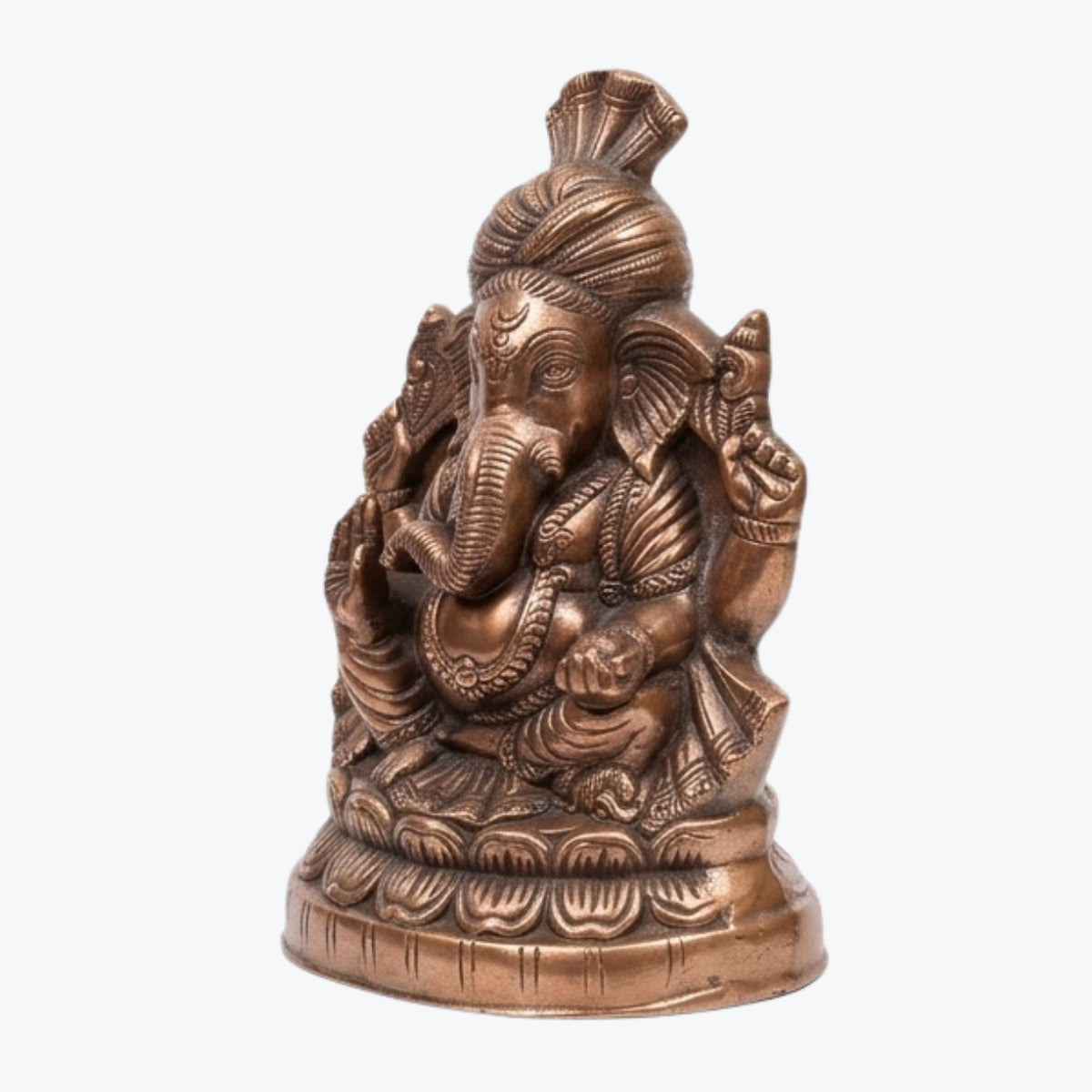 Handcrafted Lord Ganesha Idol in Premium Gunmetal Copper Finish G-282-A