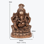 Handcrafted Lord Ganesha Idol in Premium Gunmetal Copper Finish G-282-A