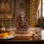 Handcrafted Lord Ganesha Idol in Premium Gunmetal Copper Finish G-282-A