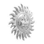 Auspicious White Metal Surya Dev Sun Face Wall Hanging – Sacred Spiritual Vastu & Feng Shui Home Decor Plaque W-60-A
