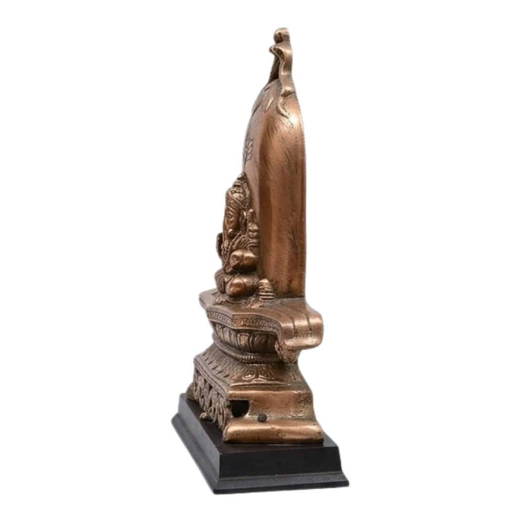 Handcrafted Gunmetal Copper Finish Shiva Lingam with Ganesha Idol G-5-A