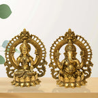 Divine Lakshmi-Ganesha Brass Idols – Symbol of Prosperity and Wisdom - BR-280-A(Set of 2)