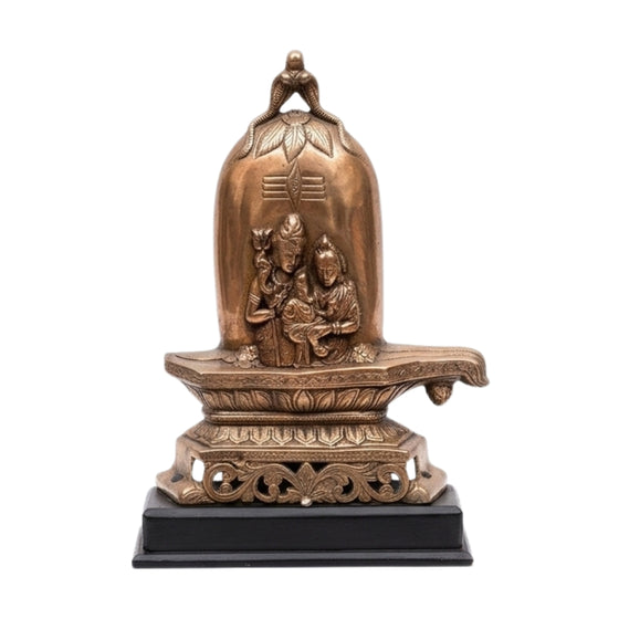 Handcrafted Gunmetal Copper Finish Shiv Parivar Shivling Idol G-5-B