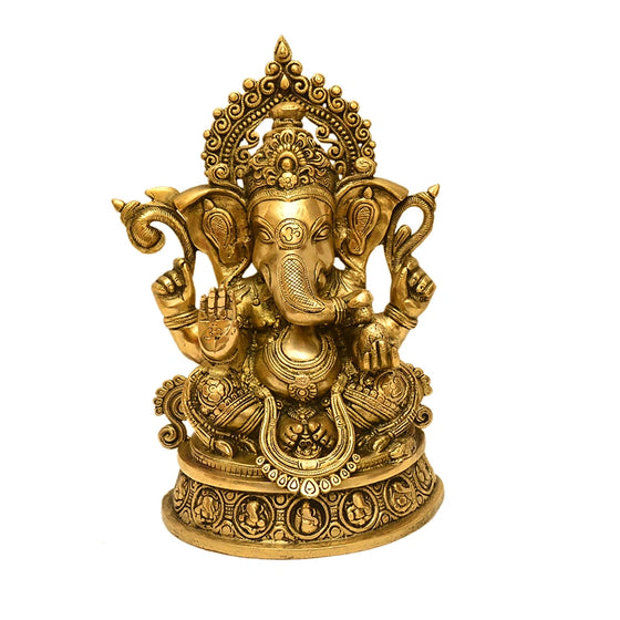 Intricately Handcrafted Brass Lord Ganesha Idol BR-294-A