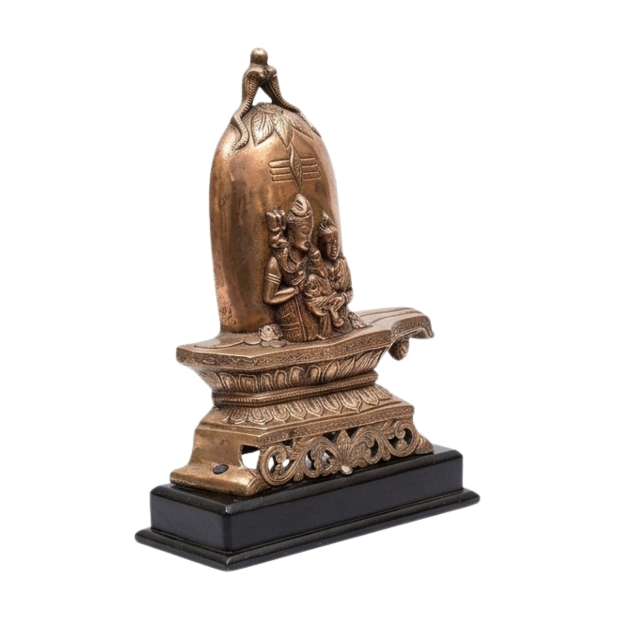 Handcrafted Gunmetal Copper Finish Shiv Parivar Shivling Idol G-5-B
