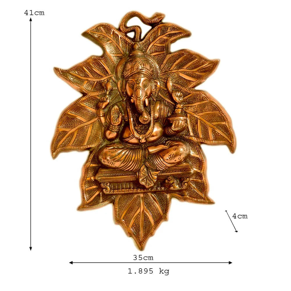 Lord Ganesha Leaf Wall Hanging G-3-A