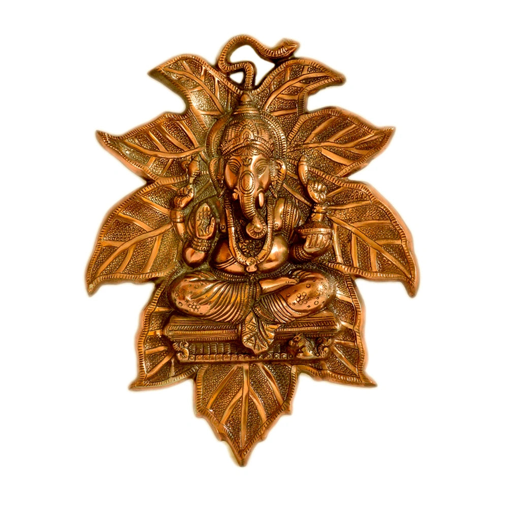 Lord Ganesha Leaf Wall Hanging G-3-A