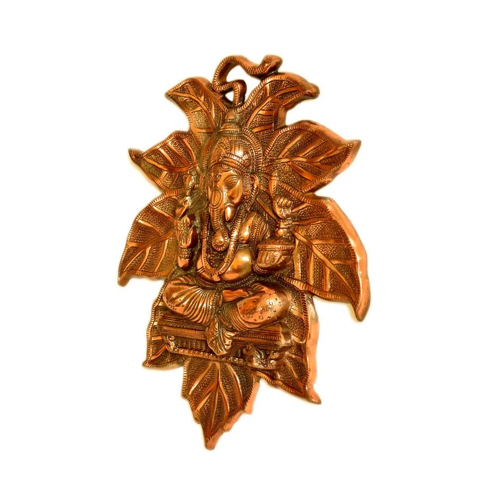 Lord Ganesha Leaf Wall Hanging G-3-A