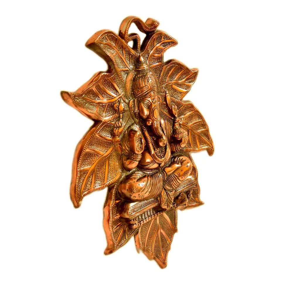 Lord Ganesha Leaf Wall Hanging G-3-A