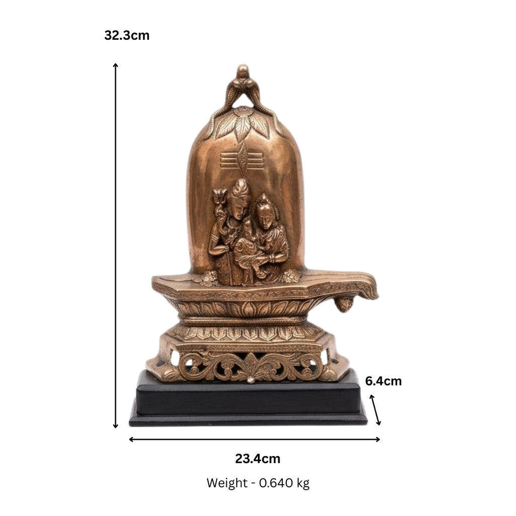 Handcrafted Gunmetal Copper Finish Shiv Parivar Shivling Idol G-5-B