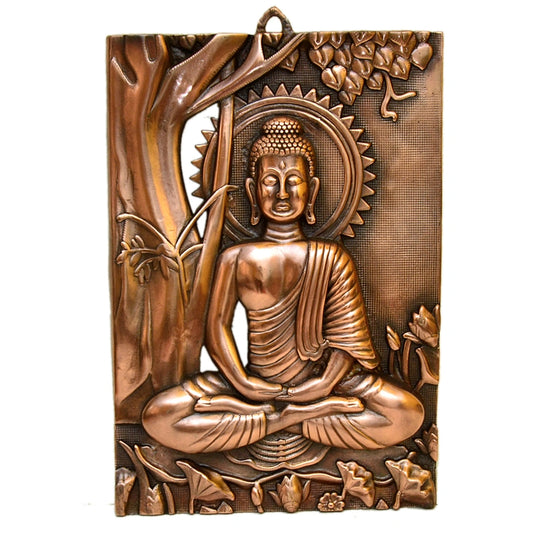 Handcrafted Buddha Wall Art Sculpture Antique Bronze G-229-A