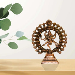 Nataraja Statue – Shiva the Cosmic Dancer | Compact Antique Finish - G-234-A-WS