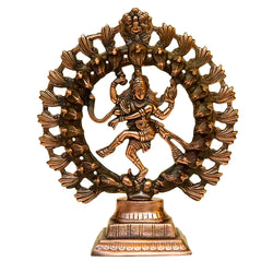 Nataraja Statue – Shiva the Cosmic Dancer | Compact Antique Finish - G-234-A-WS