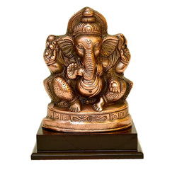 Lord Ganesha Idol Vighnaharta in Antique Finish G-235-A