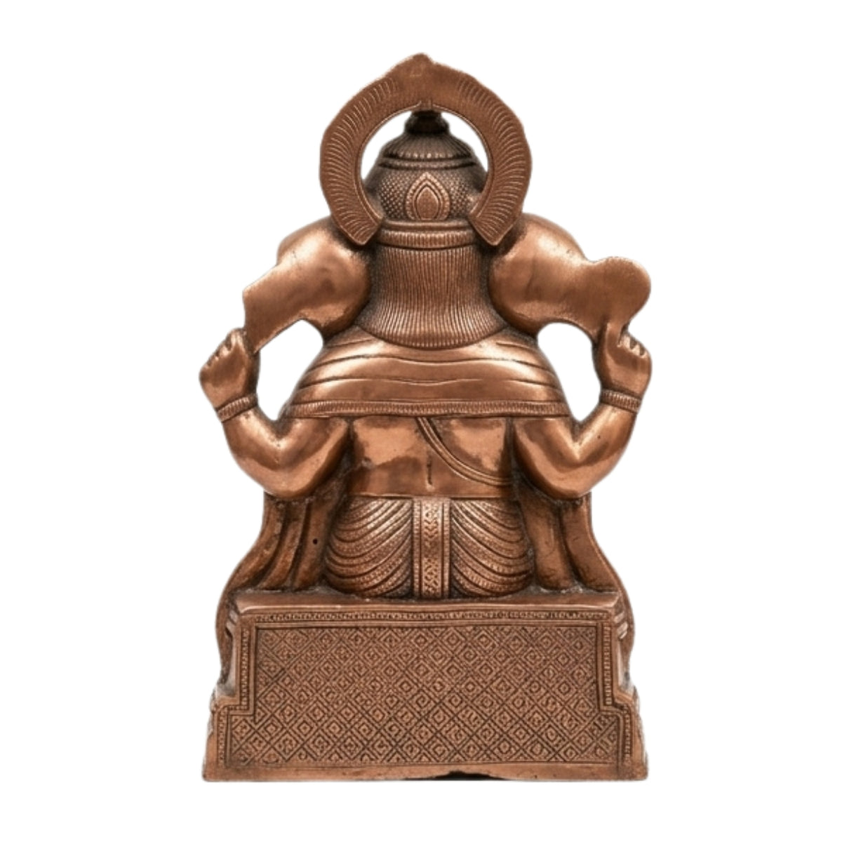 Handcrafted Antique Copper Finish Sitting Lord Ganesha Metal Idol G-69-C