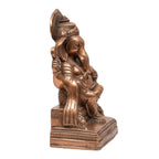 Handcrafted Antique Copper Finish Sitting Lord Ganesha Metal Idol G-69-C