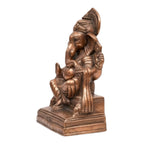 Handcrafted Antique Copper Finish Sitting Lord Ganesha Metal Idol G-69-C