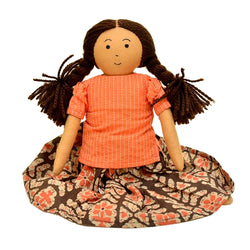 Traditional Desi Girl Soft Doll Handcrafted Fabric Doll for Kids GD-2