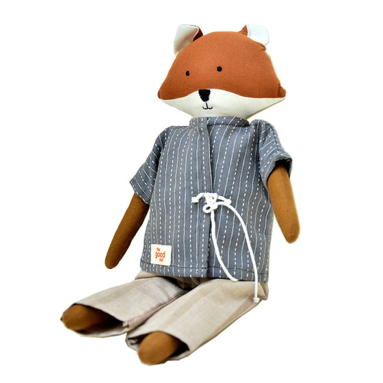Handmade Fabric Animal Doll “Kutty Fox” in Casual Kurta Set GD-14
