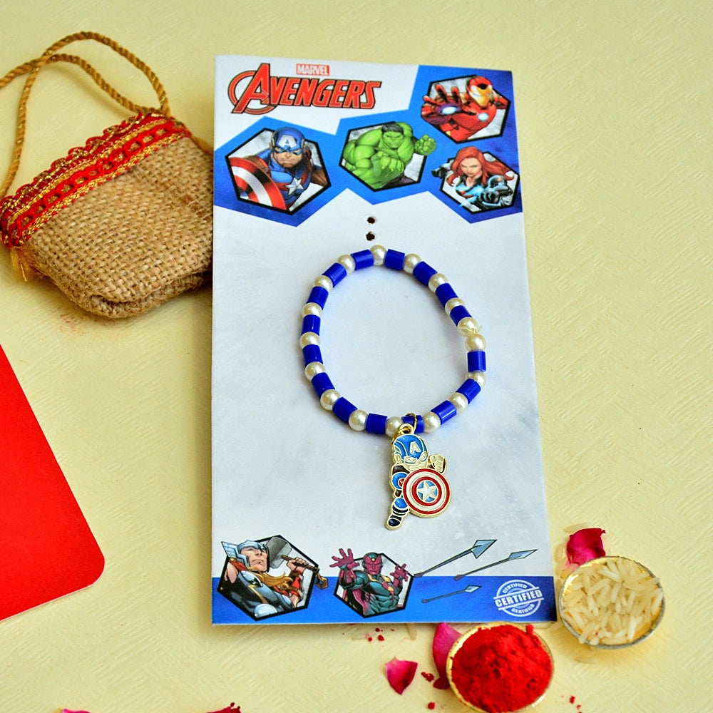 Captain America Charm Bracelet Rakhi for Boys - RK-16