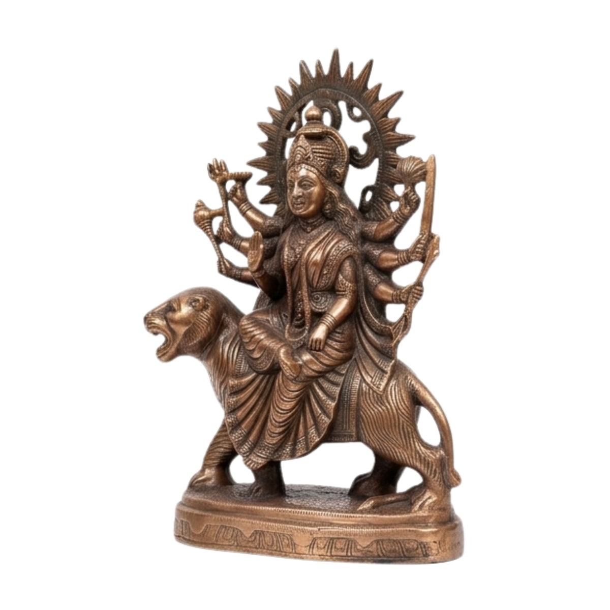 Handcrafted Gunmetal Copper Finish Goddess Durga Maa Metal Idol G-247-A