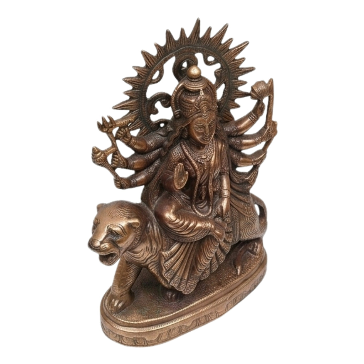 Handcrafted Gunmetal Copper Finish Goddess Durga Maa Metal Idol G-247-A