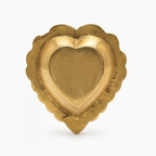 Handcrafted Antique Metal Heart-Shaped Diya – Traditional Floral Engraved Oil Lamp for Pooja, Diwali, and Festive Home Decor W-127-A