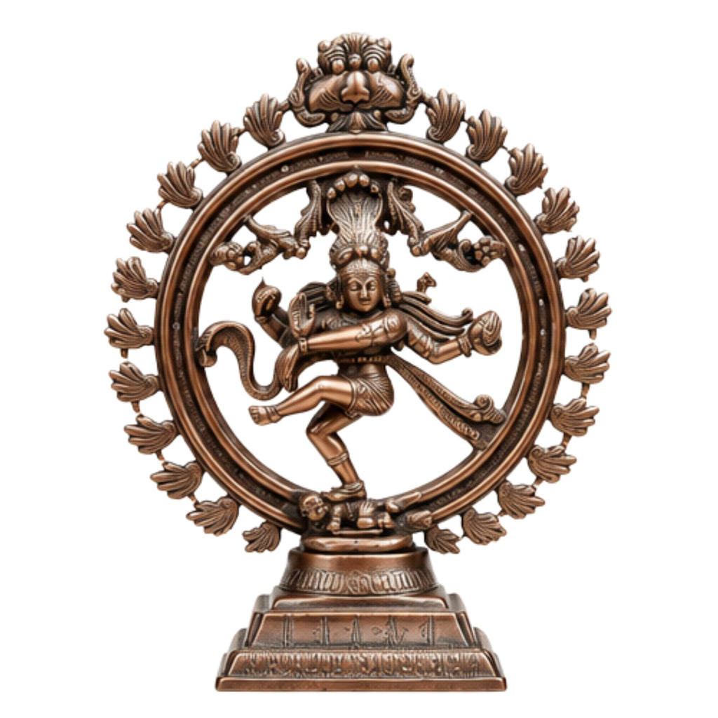 Divine Lord Shiva Natraj Statue in Gunmetal Copper Tone – Spiritual Art Masterpiece G-107-C