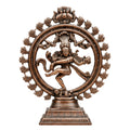 Divine Lord Shiva Natraj Statue in Gunmetal Copper Tone – Spiritual Art Masterpiece G-107-C