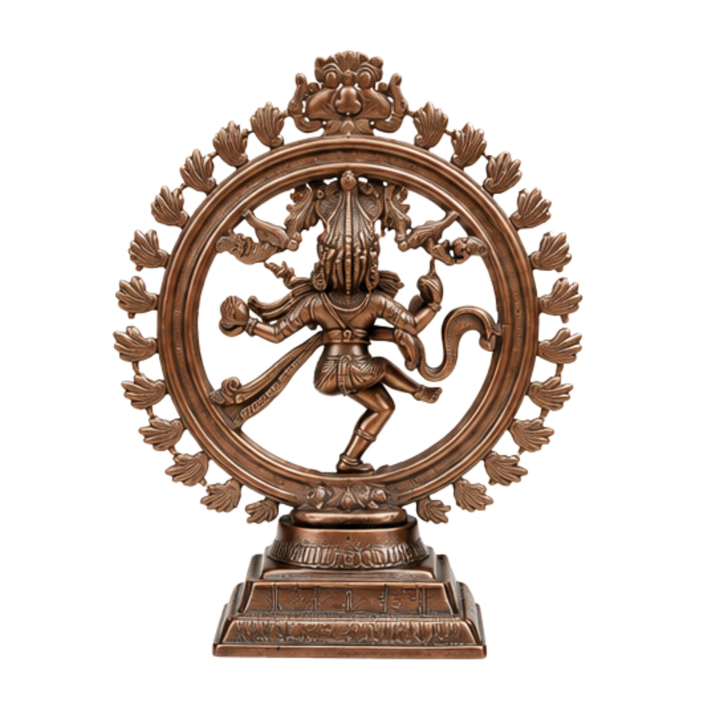 Divine Lord Shiva Natraj Statue in Gunmetal Copper Tone – Spiritual Art Masterpiece G-107-C