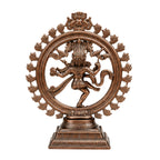 Divine Lord Shiva Natraj Statue in Gunmetal Copper Tone – Spiritual Art Masterpiece G-107-C