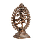 Divine Lord Shiva Natraj Statue in Gunmetal Copper Tone – Spiritual Art Masterpiece G-107-C