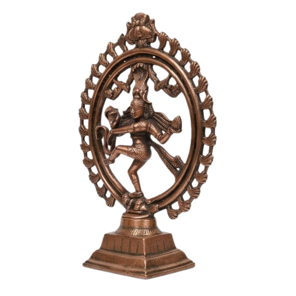 Divine Lord Shiva Natraj Statue in Gunmetal Copper Tone – Spiritual Art Masterpiece G-107-C