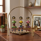 Handcrafted Rajasthani Metal Musicians on Swing Showpiece I-200-A