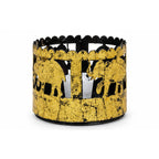 Vintage Style Indian Metal Art Elephant Silhouette Candle Stand – Perforated Jaali Pattern Tealight Holder for Living Room Tabletop, Diwali, and Gifting I-68-A