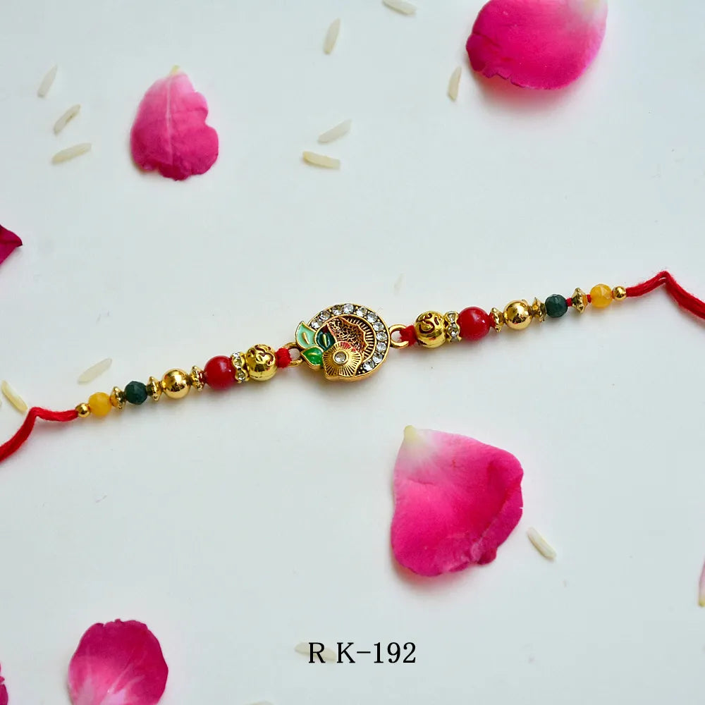 Royal Feather Rakhi – RK-192 | Designer Rakhi with Motif & Stone Detailing