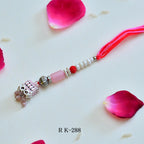 Classic Pearl & Pink Bead Lumba Rakhi for Bhabhi - RK-288