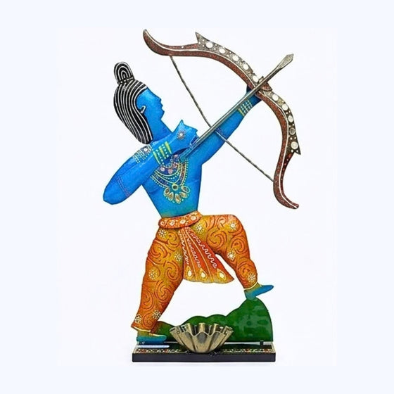 Rajasthani Handcrafted Wrought Iron Lord Rama T-Light Holder Showpiece I-202-A