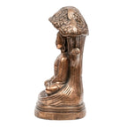 Divine Lord Buddha Under Bodhi Tree Idol in Gunmetal Copper Tone – Zen Home Decor G-287-A