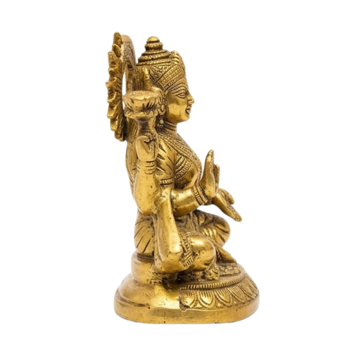 Handcrafted Premium Metal Goddess Lakshmi Idol – Traditional Sitting Laxmi Murti with Lotus & Abhaya Mudra for Home Mandir Altar, Pooja, and Auspicious Gifting