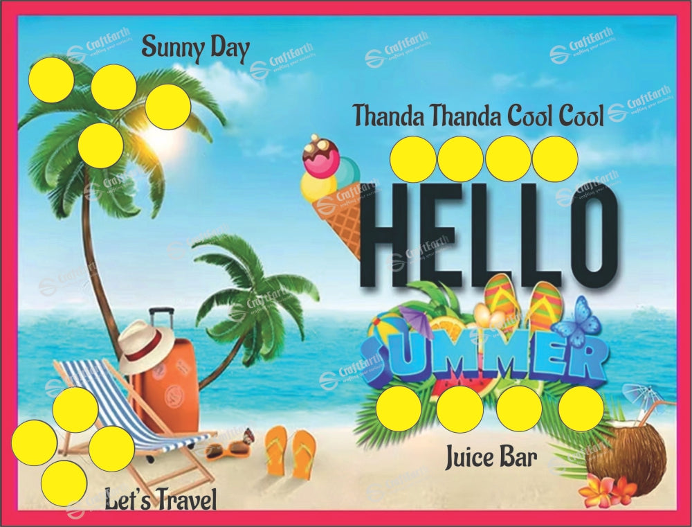 Summer Theme Tambola/Housie Tickets – Fun Beach Edition for Parties & Events - Design 17