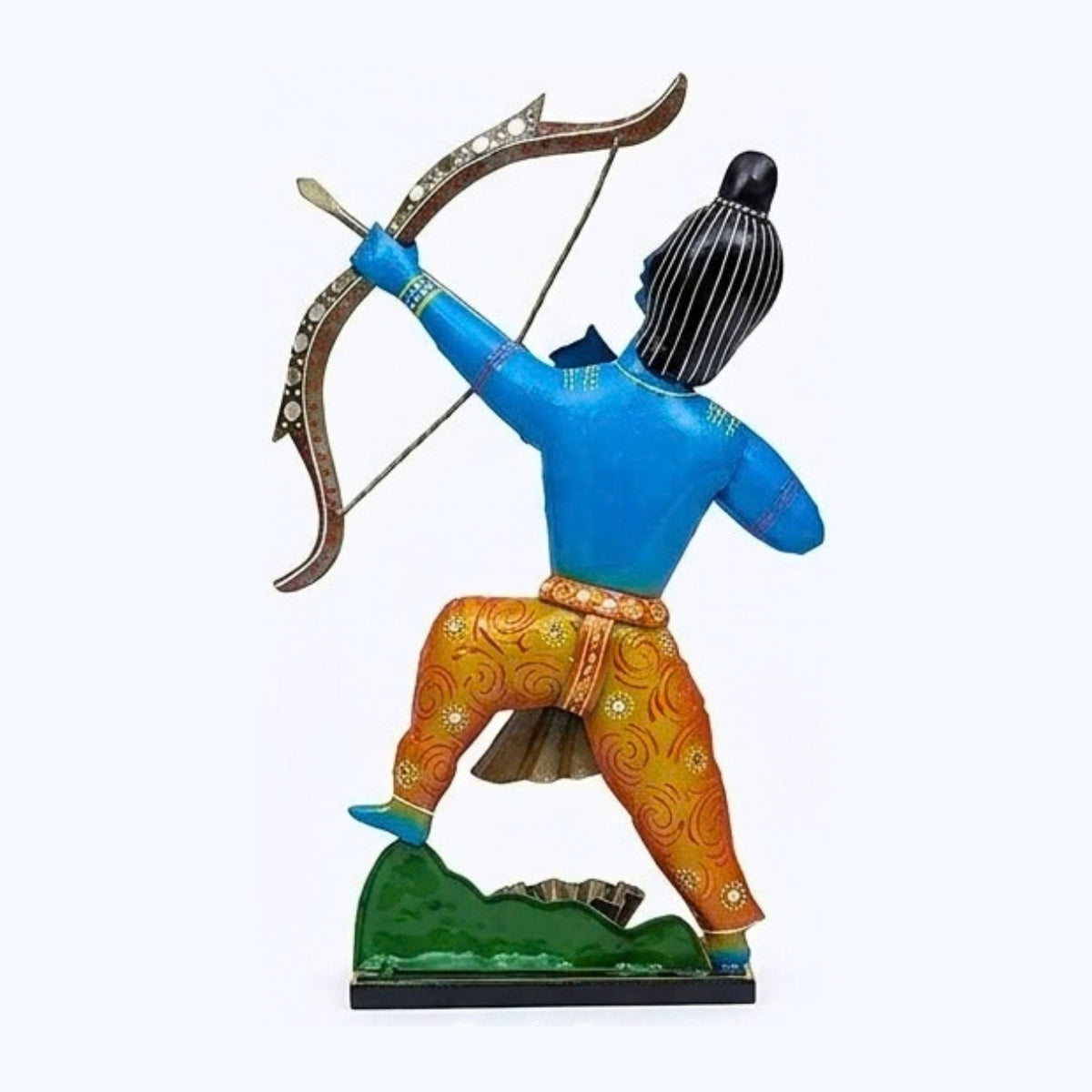 Rajasthani Handcrafted Wrought Iron Lord Rama T-Light Holder Showpiece I-202-A