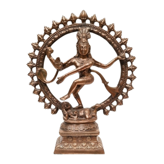 Divine Lord Shiva Natraj Statue in Gunmetal Copper Tone – Spiritual Art Masterpiece G-249-A