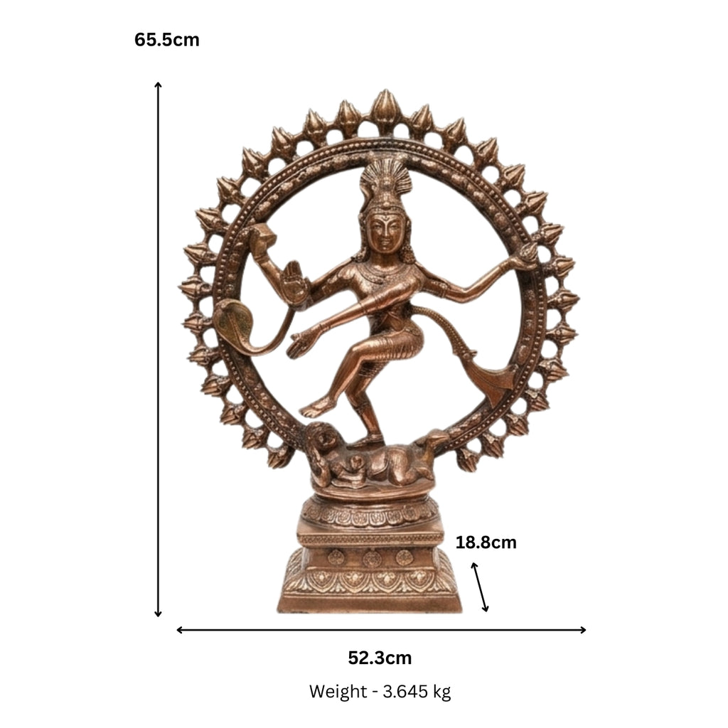 Divine Lord Shiva Natraj Statue in Gunmetal Copper Tone – Spiritual Art Masterpiece G-249-A
