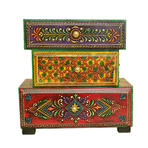 Handcrafted Wooden Chest of Drawers – Ethnic Rajasthani Design WD-148-A