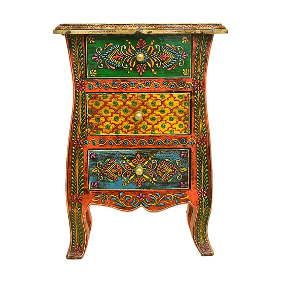 Handcrafted Wooden Chest of Drawers – Traditional Rajasthani Art WD-150-A