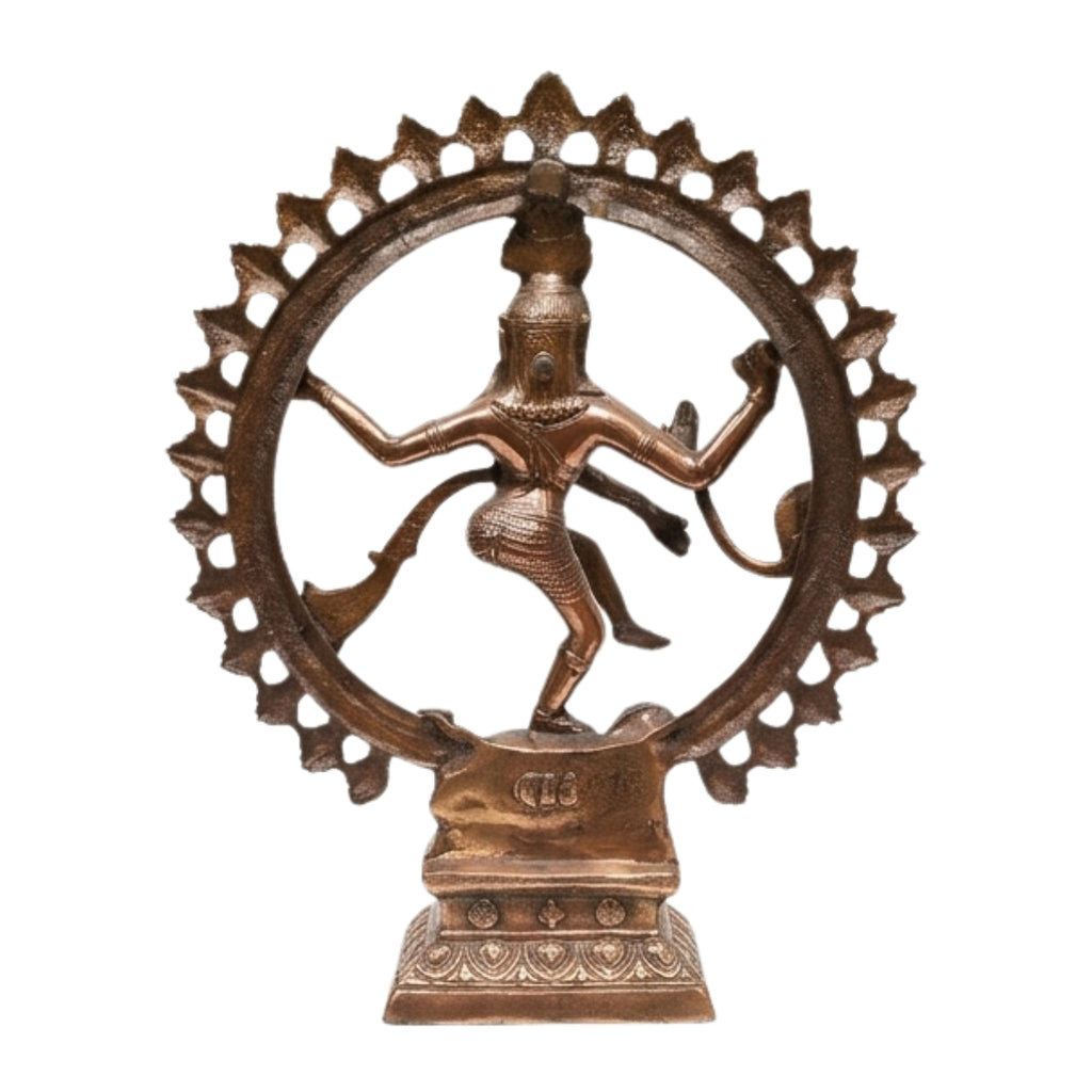Divine Lord Shiva Natraj Statue in Gunmetal Copper Tone – Spiritual Art Masterpiece G-249-A