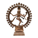 Divine Lord Shiva Natraj Statue in Gunmetal Copper Tone – Spiritual Art Masterpiece G-249-A