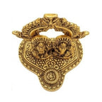 Golden Laxmi Ganesha Metal Idol with Decorative Prabhavali Archa W-231-A