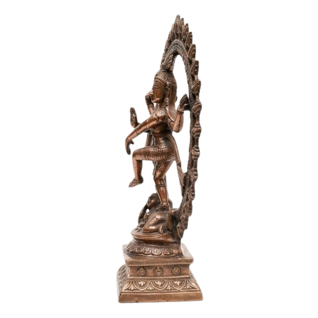 Divine Lord Shiva Natraj Statue in Gunmetal Copper Tone – Spiritual Art Masterpiece G-249-A